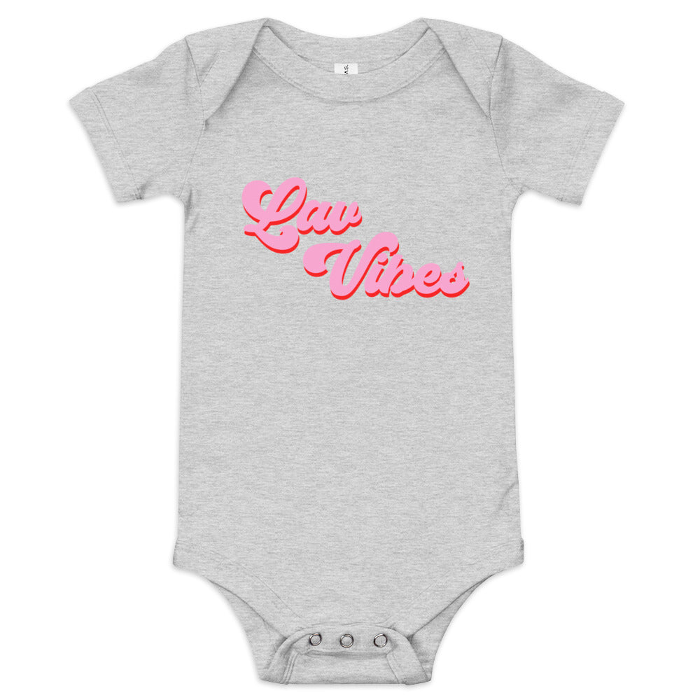 "Lav Vibes" Baby Bodysuit - Black/White/Heather