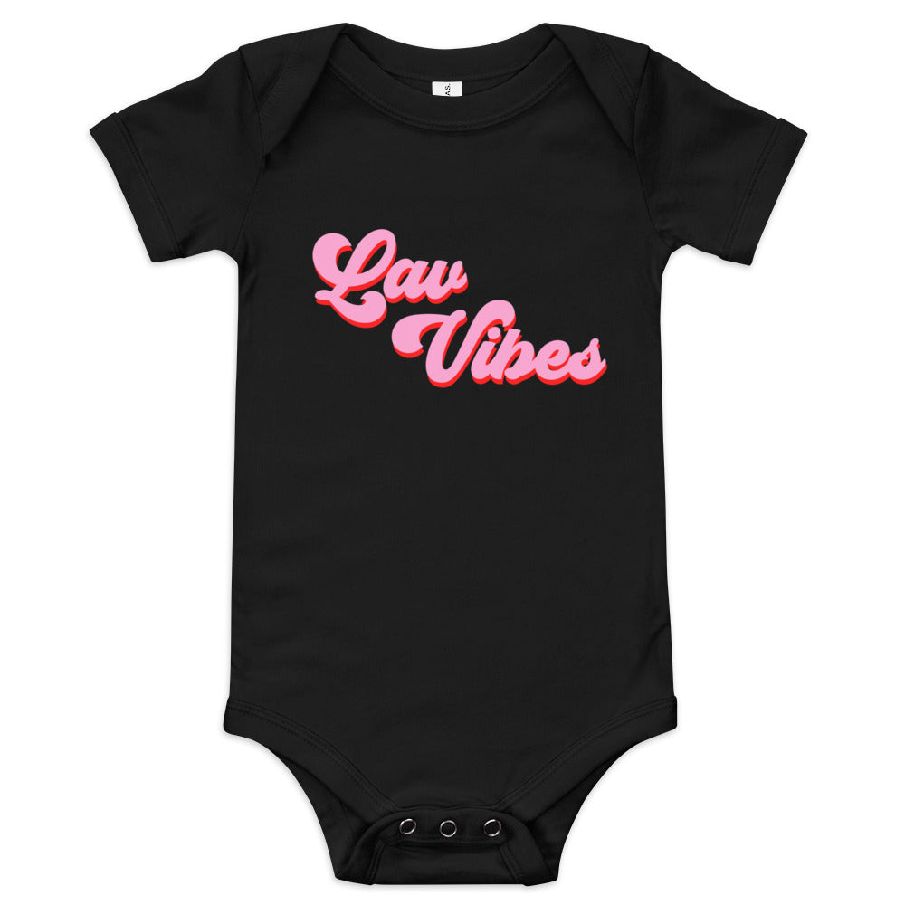 "Lav Vibes" Baby Bodysuit - Black/White/Heather