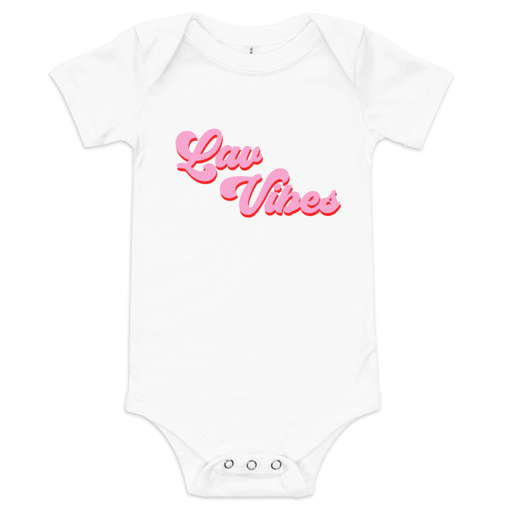 "Lav Vibes" Baby Bodysuit - Black/White/Heather